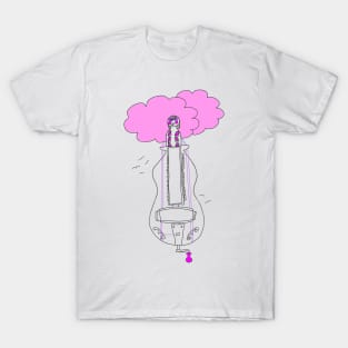 Pink Hurdy-gurdy Head in the Clouds T-Shirt